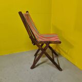 Chaise de plage française en bois de la 1ère moitié du 20ème siècle