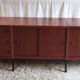 Enfilade moderniste en teck par René-Jean Caillette - années 50/60