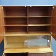 Highboard in two-tone wood with showcase part 1960s by Jitona Czech republic