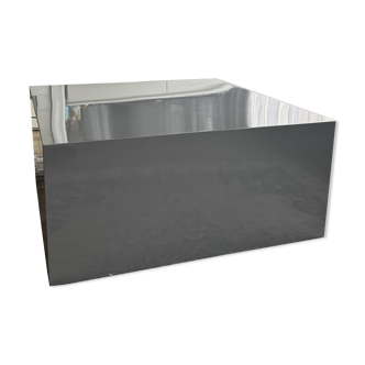 Table basse neuve laquée gris pailleté – 100x100x45 cm – Livraison possible