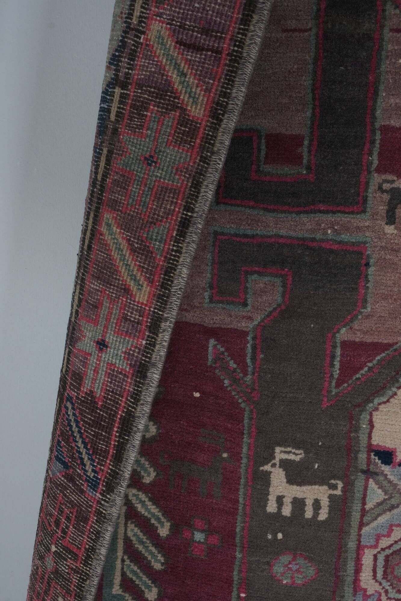 Vintage Turkish hallway rug 118x322 cm
