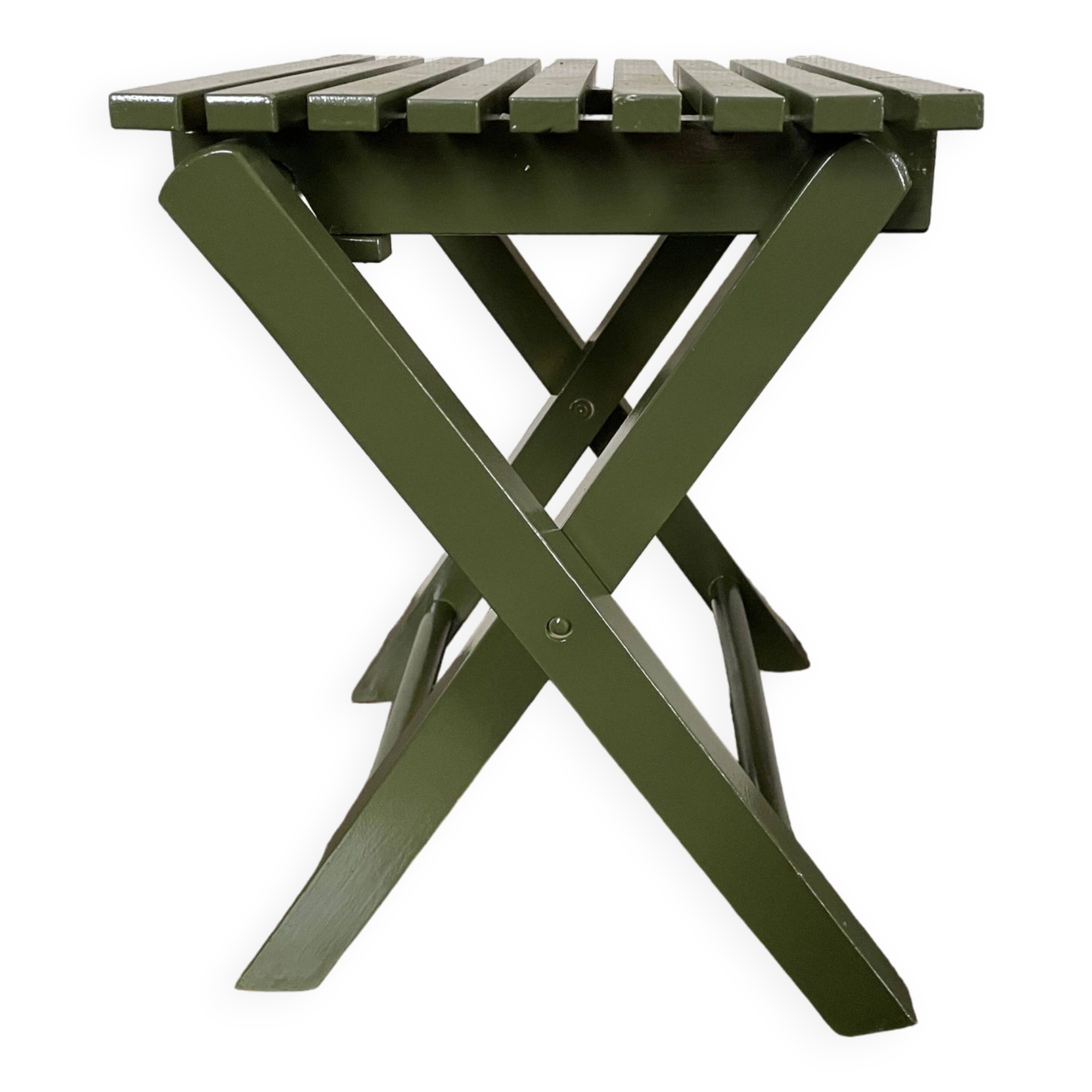 Vintage slatted fishing stool