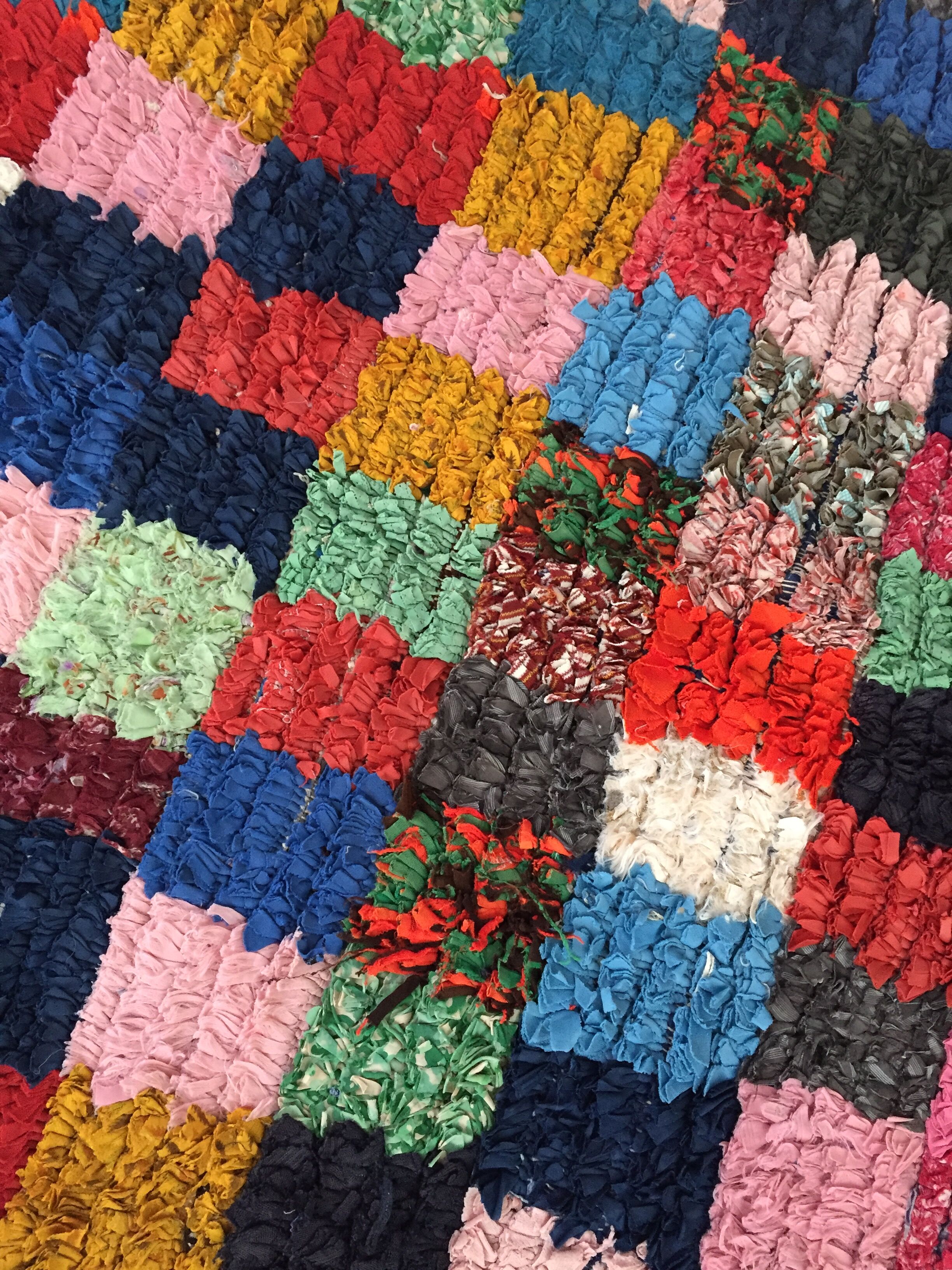 Moroccan Berber carpet Boucherouite 214x112cm