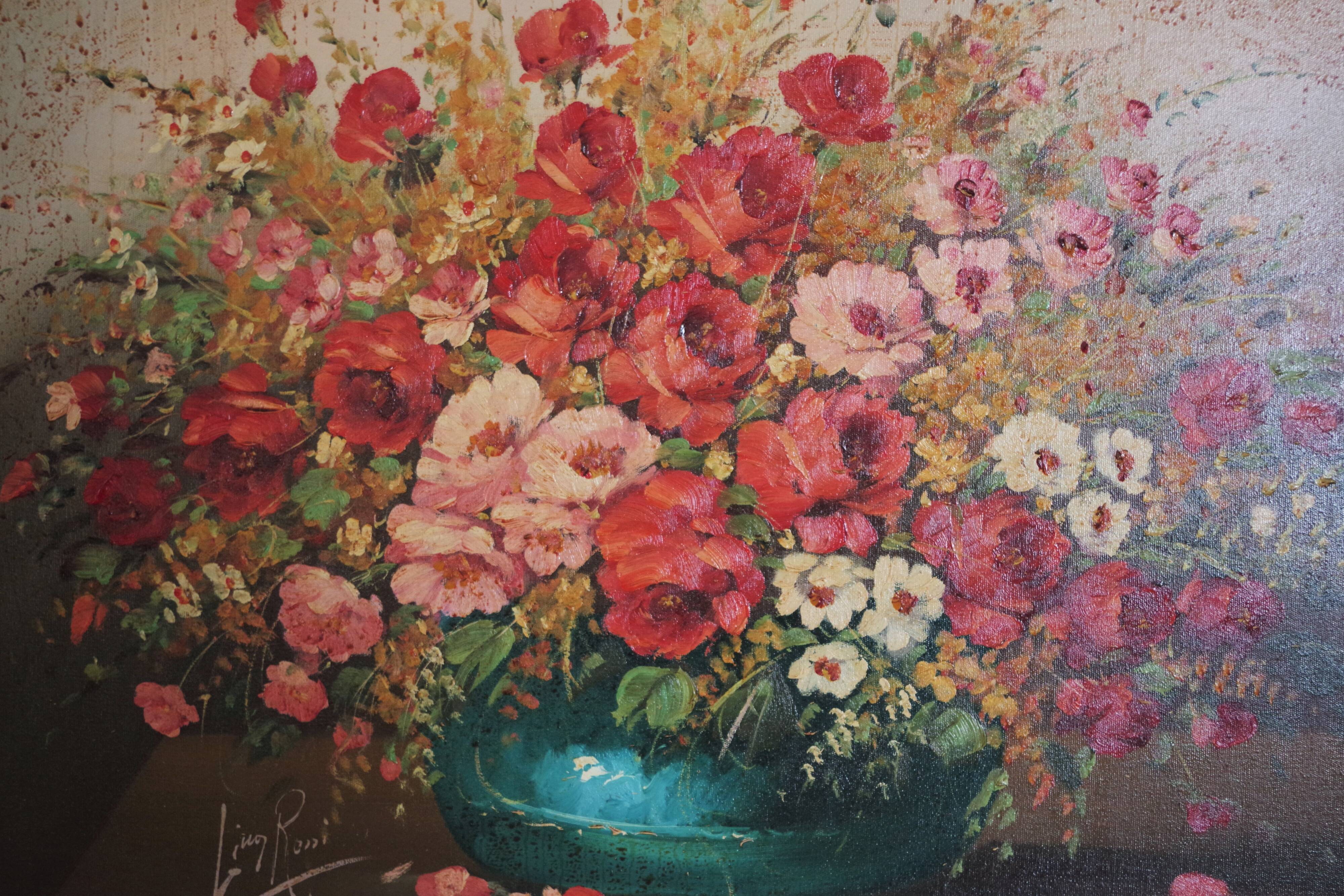 Floral arrangement painted by Lina Rossi, 1930s