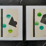 Framed paintings on paper series
