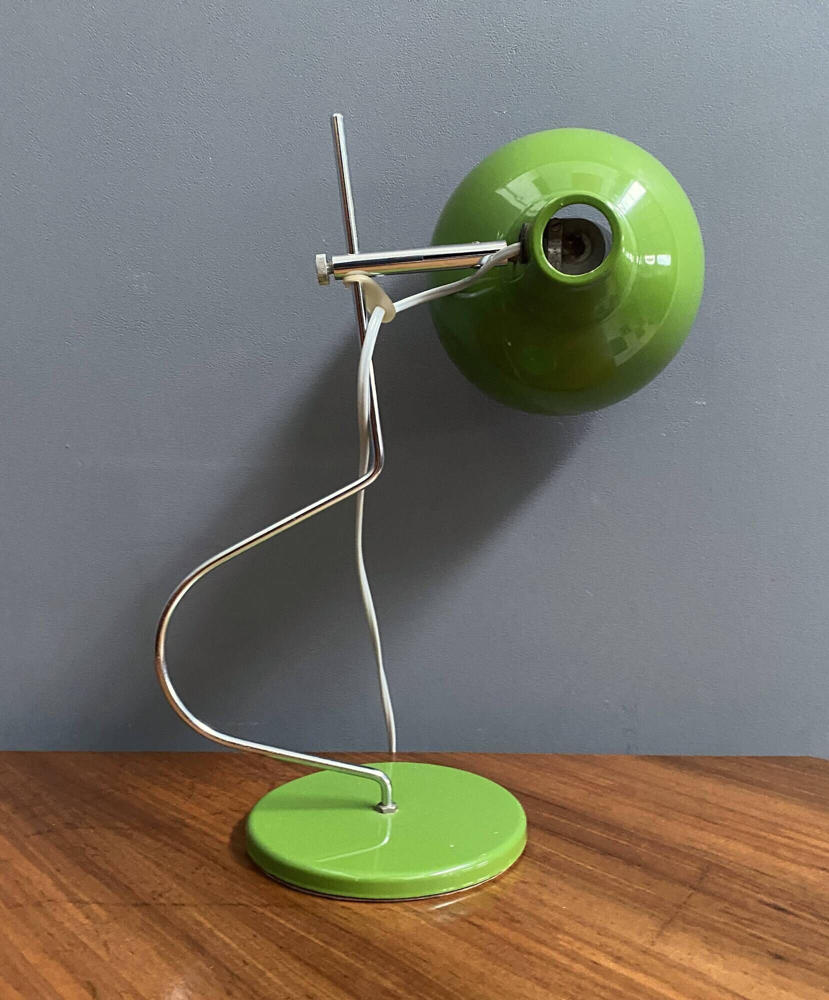 Green metal table lamp by Josef Hurka for Lidokov 1960s