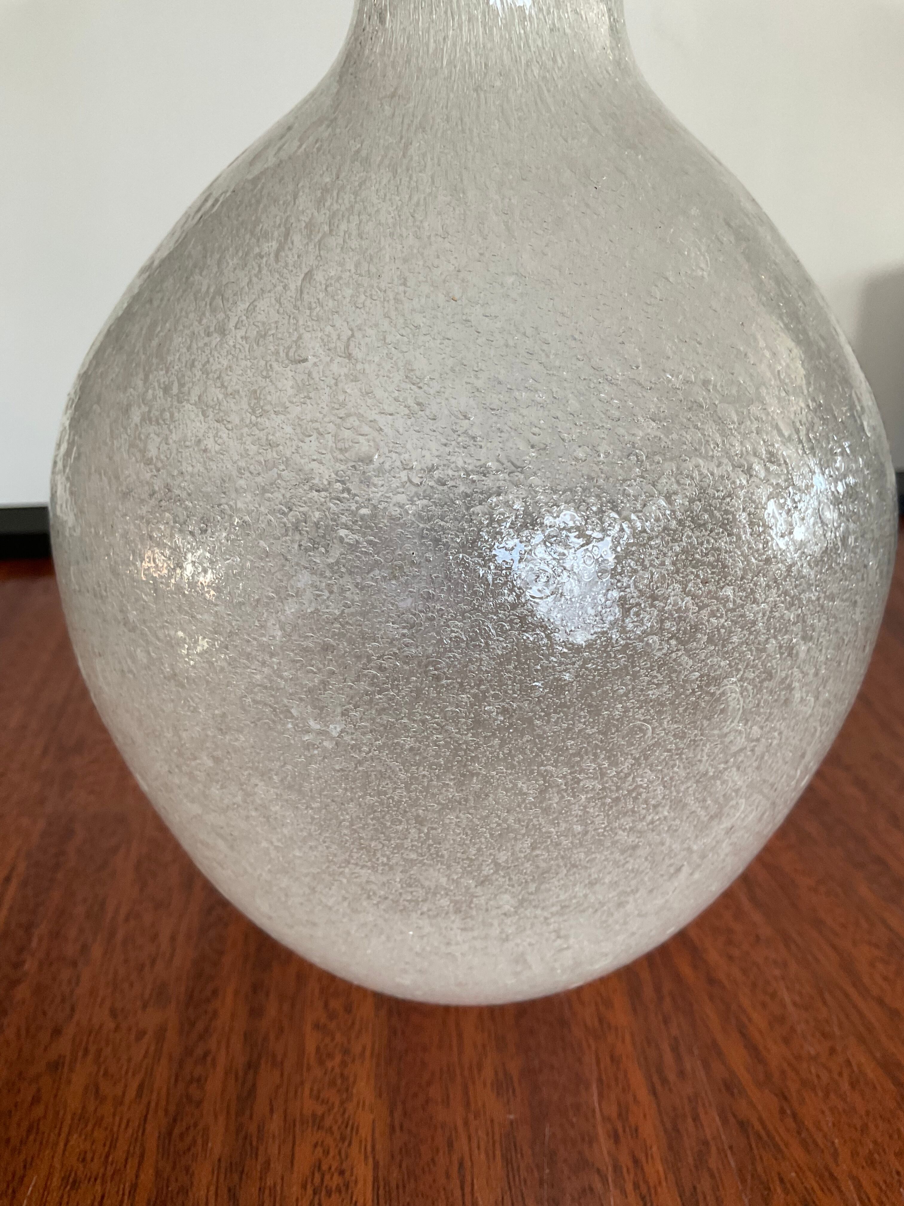 Vintage carafe blown bubble glass 70s