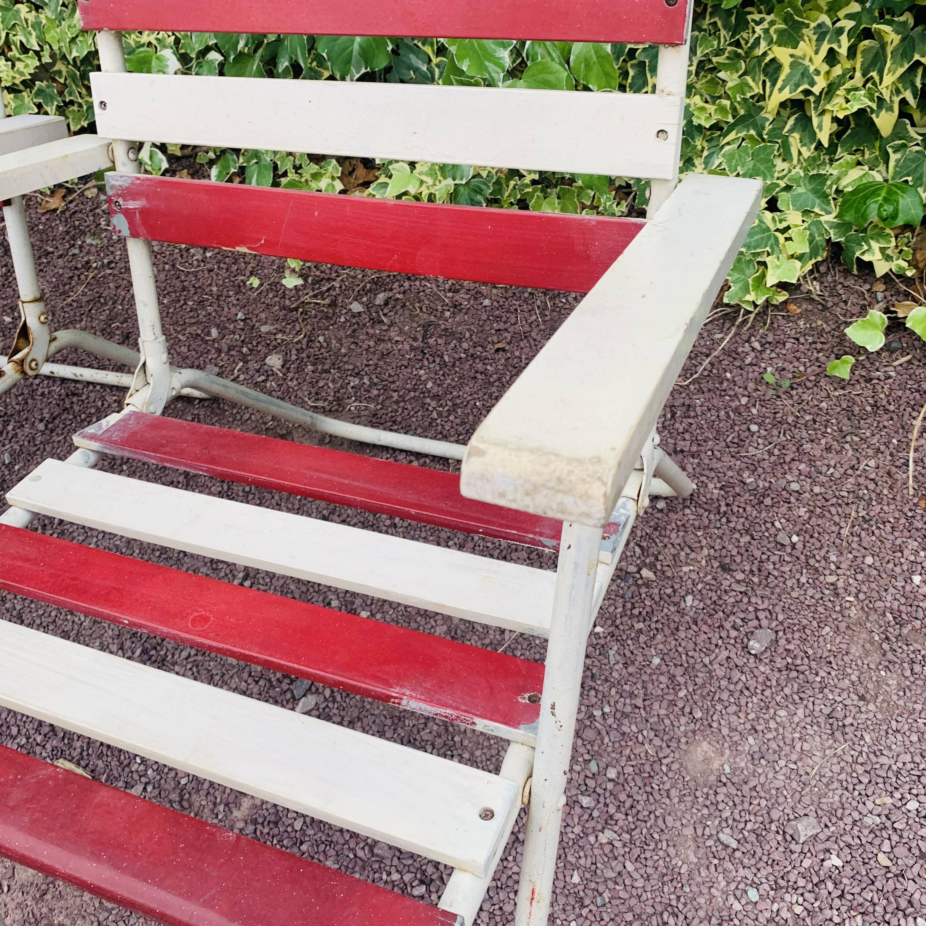 Set of 3 folding garden armchairs