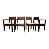 Antique Dutch Art Deco (Haagse School) oak chairs