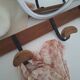 Wooden and metal wall hook