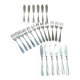 Set of 12 fish knives + 12 fish forks in silver-plated metal