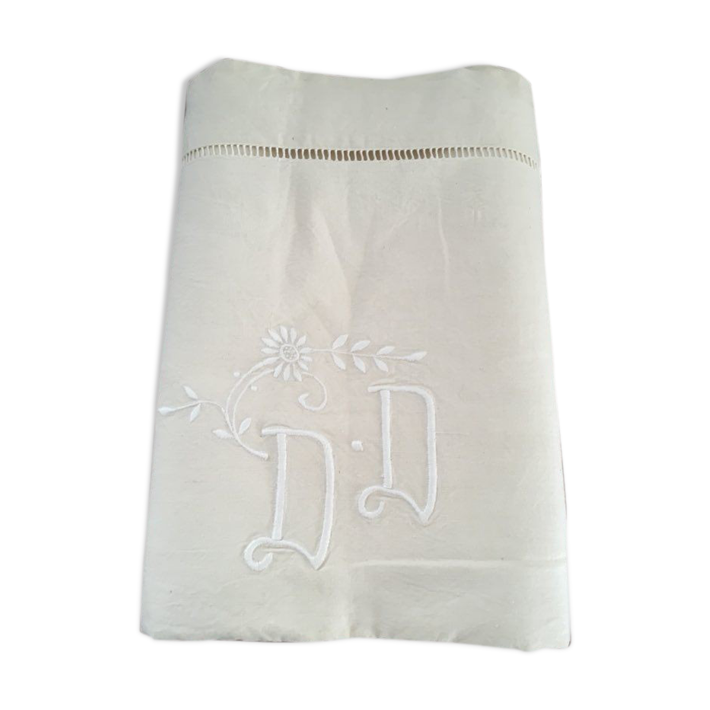 Mestizo cotton sheet monogrammed D D.