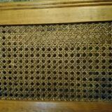 Oak caned magazine rack