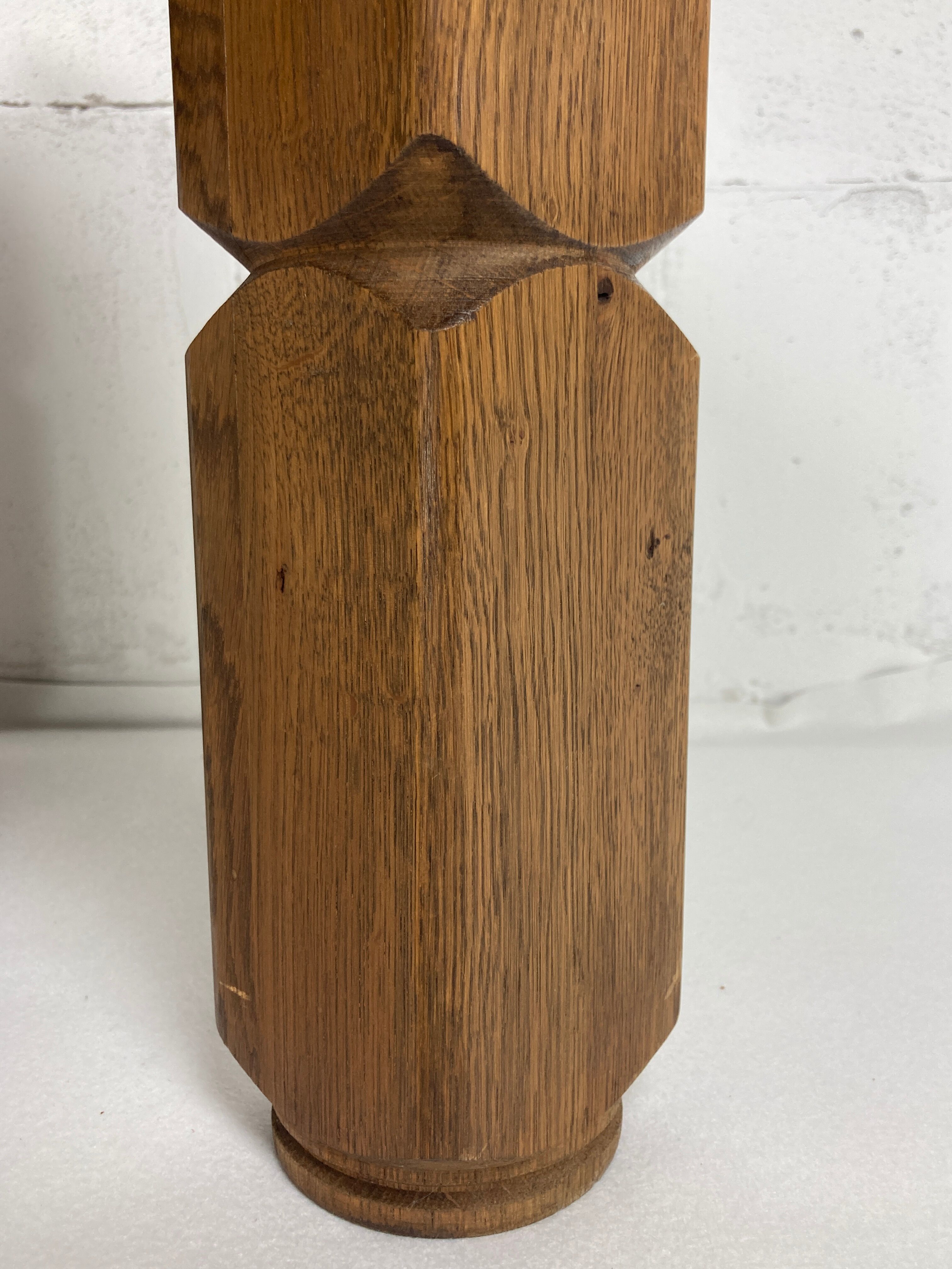 Brutalist square oak side or coffee table, Dutch 1960s