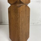 Brutalist square oak side or coffee table, Dutch 1960s