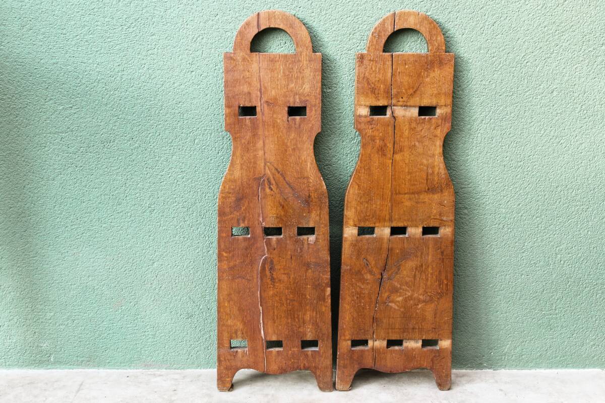 Brutalist oak shelving unit, 1950s