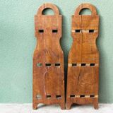 Brutalist oak shelving unit, 1950s