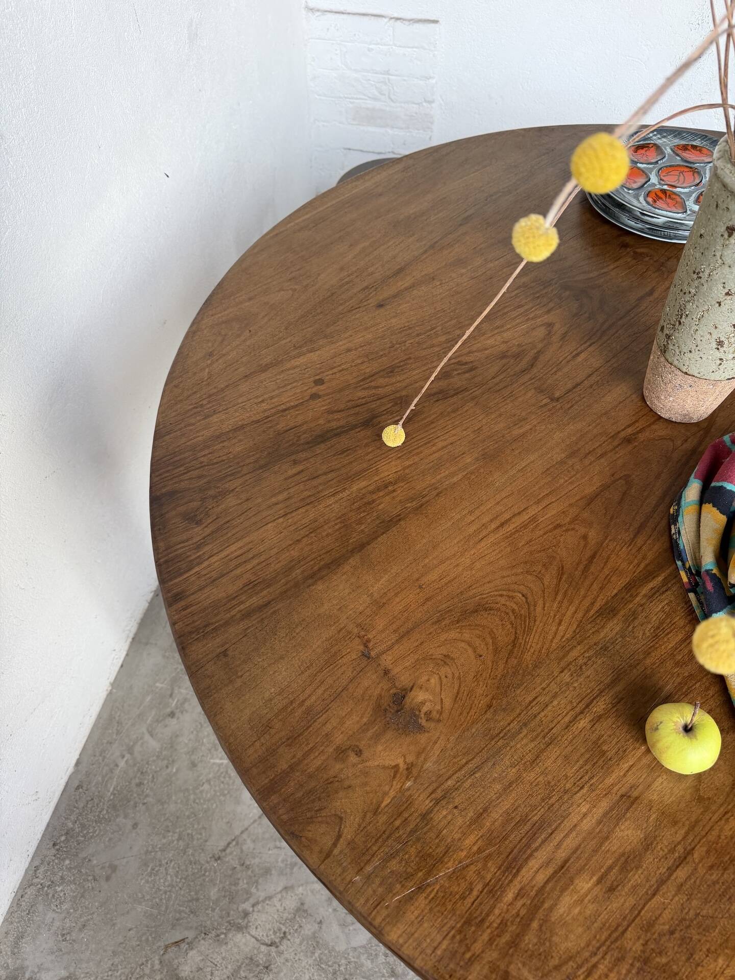 Round table 1950s constructivist walnut