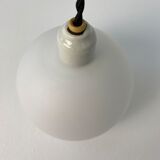 Pair of old pendant lamps in vintage opaline 14cm