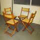 Lot de 4 chaises pliantes cannées années 70