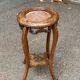 Round Art Nouveau side table in solid wood and marble from the 19th century