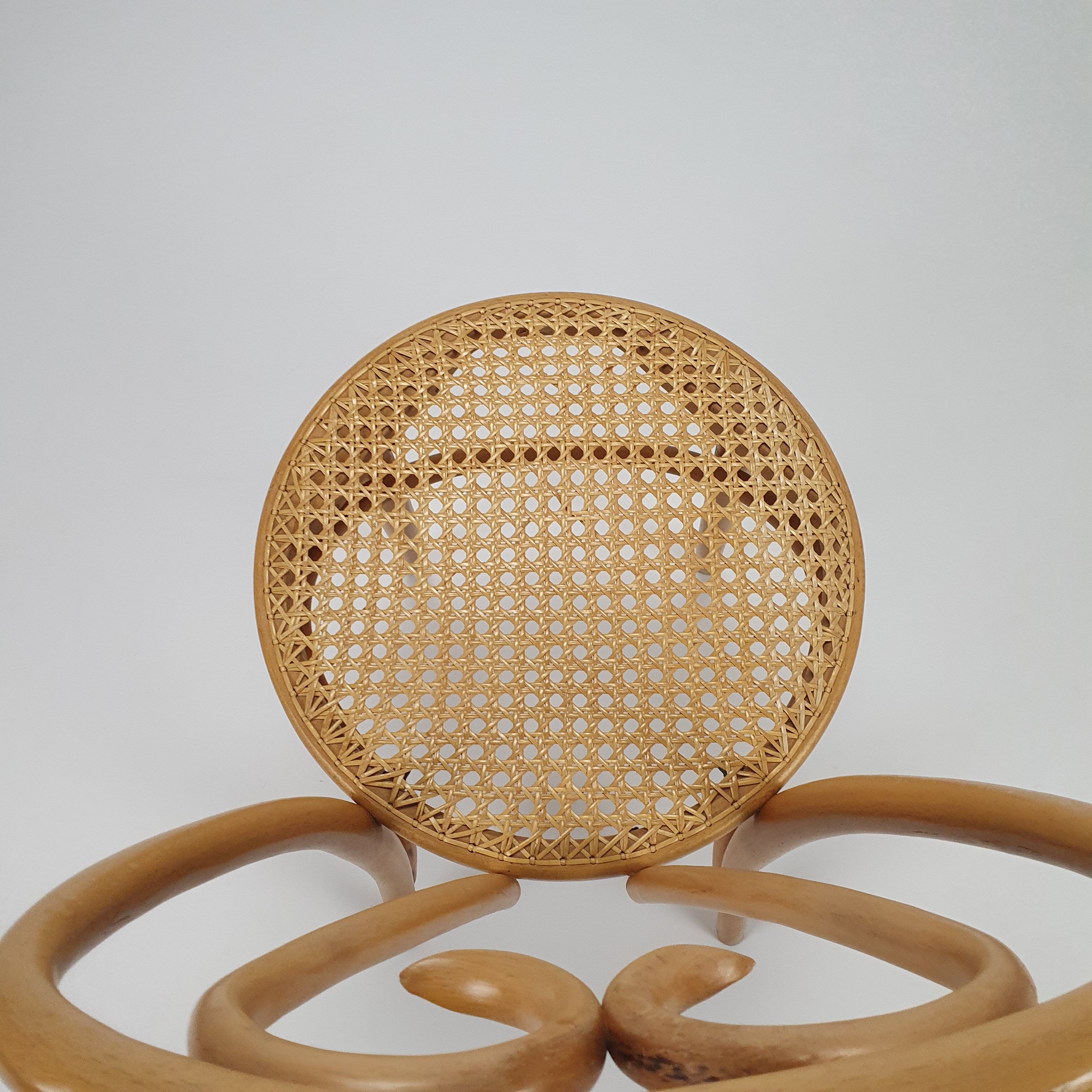 Mid century Zpm Radomsko bentwood and cane dining chair, 1960s