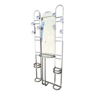 Porte manteau miroir inox vintage années 50