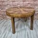 Walnut extendable round table after professional restoration. Art deco.