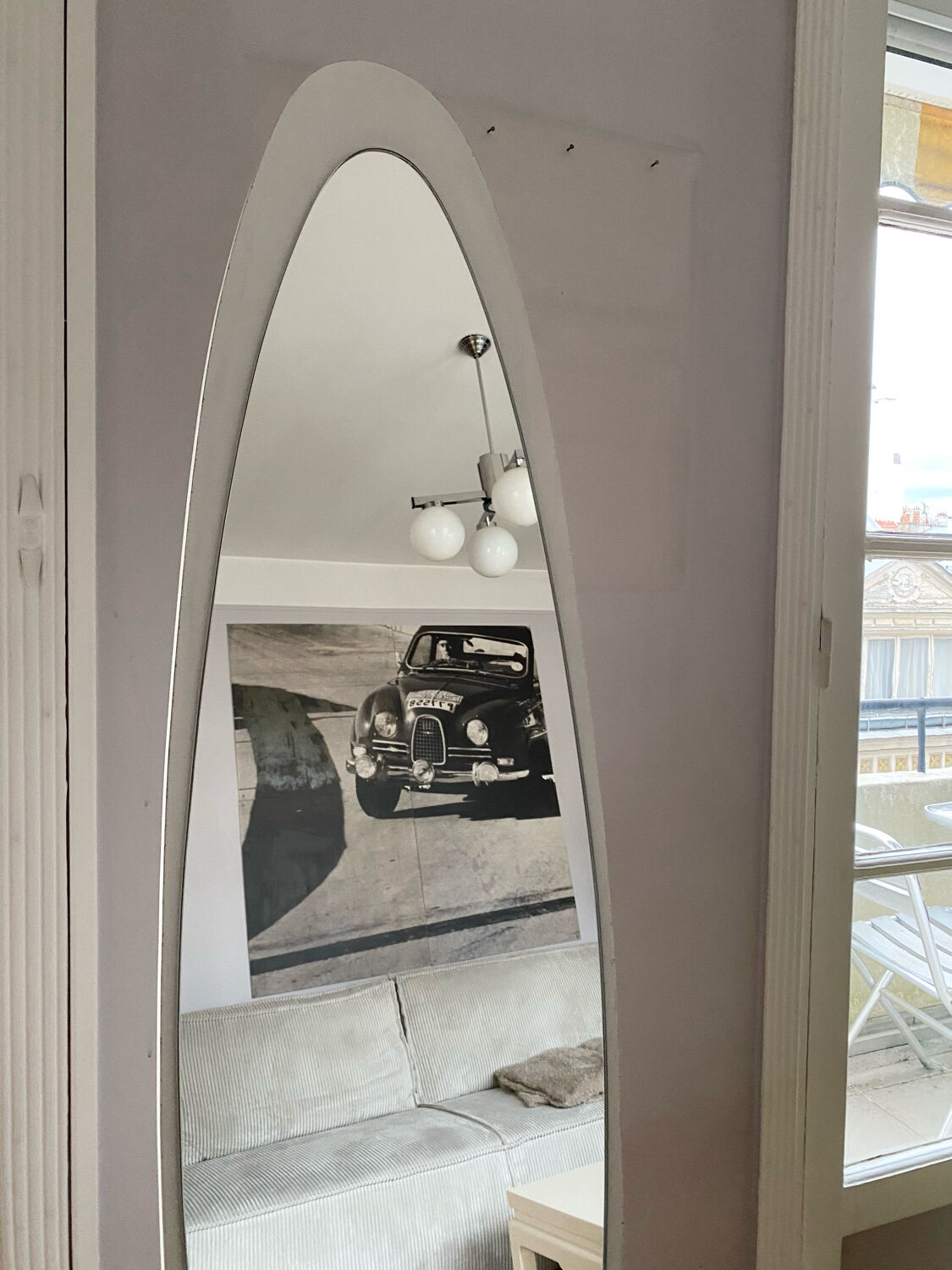 Psyche mirror on foot Jelem year 60-70 vintage