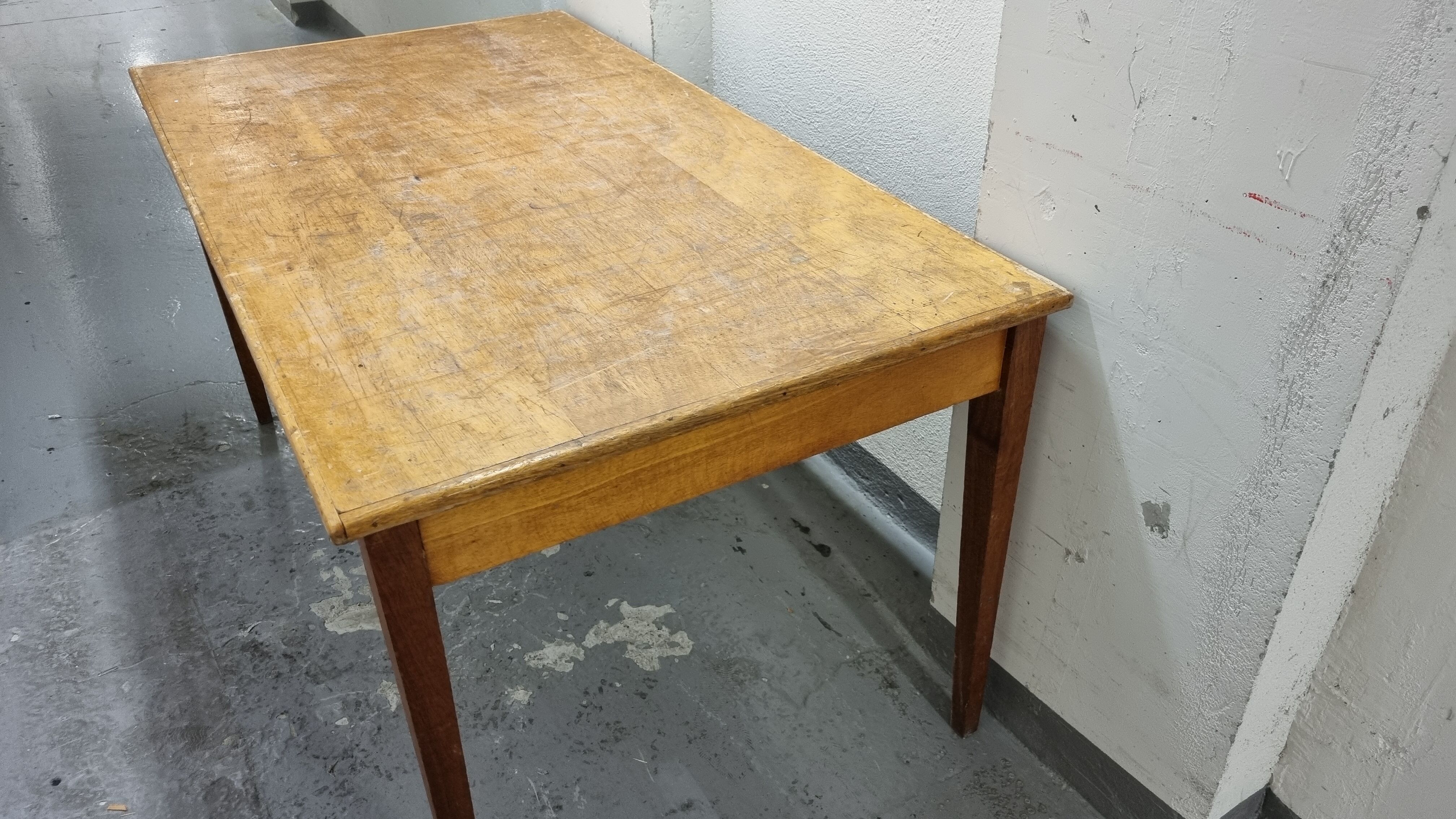 Old wooden administration table