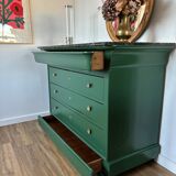 Louis Philippe chest of drawers with solid wood and marble top