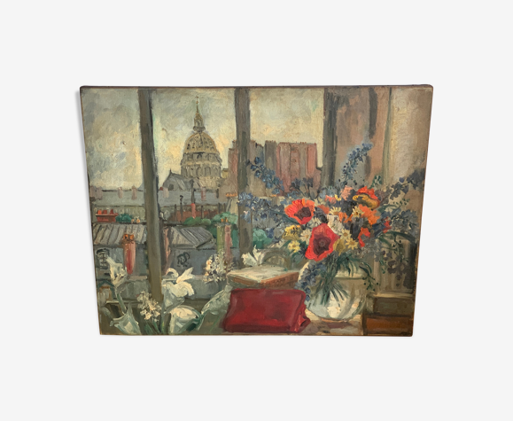 Peinture à l'huile de Paris XXème