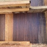 Modernist wooden desk with compass feet 1950