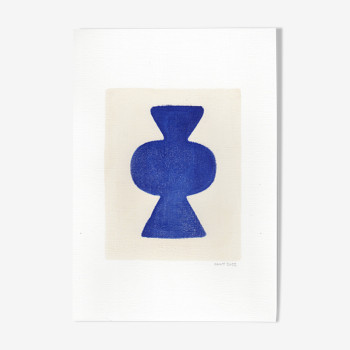 Abstract illustration M706 Klein blue signed eawy