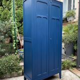 1940s Parisian blue paneled wardrobe