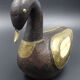 Wooden and brass swan