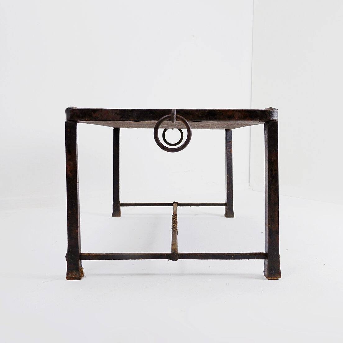 Brutalist Spanish Iron and Tile Coffee Table - circa 1920s