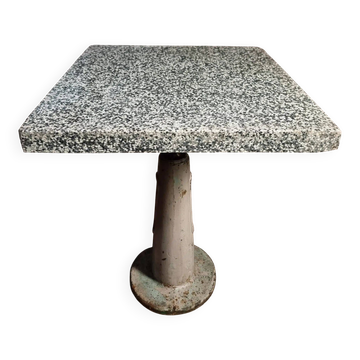 Industrial garden bistro table with terrazzo top, France, mid-20th century.