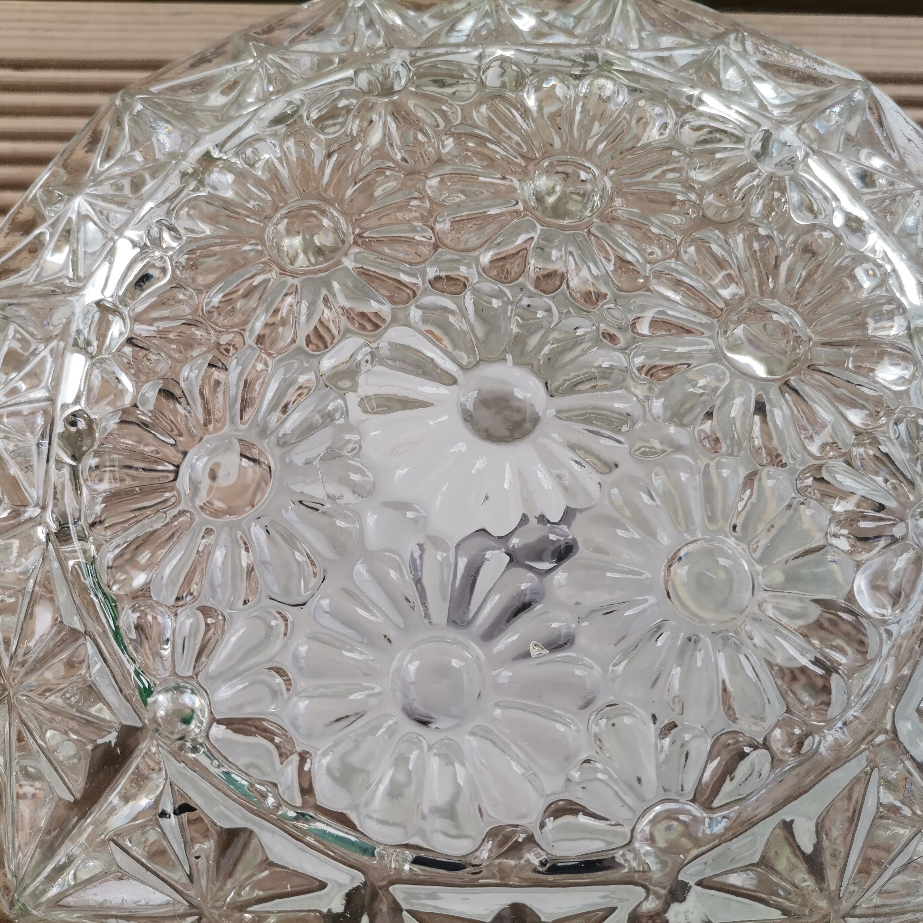 Vintage clear glass flush mount lamp