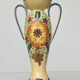 Amphora Vase Ceramic Gouda Holland - Rubens hand painted flower motif - Model 1035