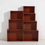 Stackable antique Japanese wooden boxes – set of 7 – Taishō–Shōwa period (c. 1920–1950)