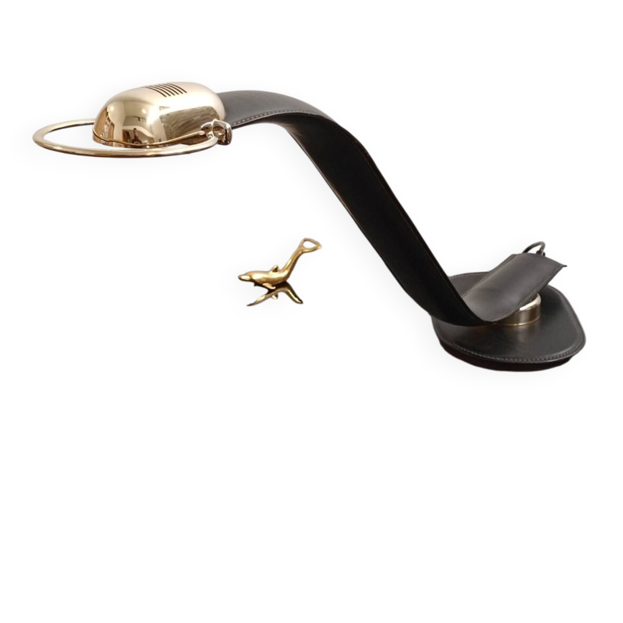 Lampe de Bureau Cobra cuir par Traso Milano 1988