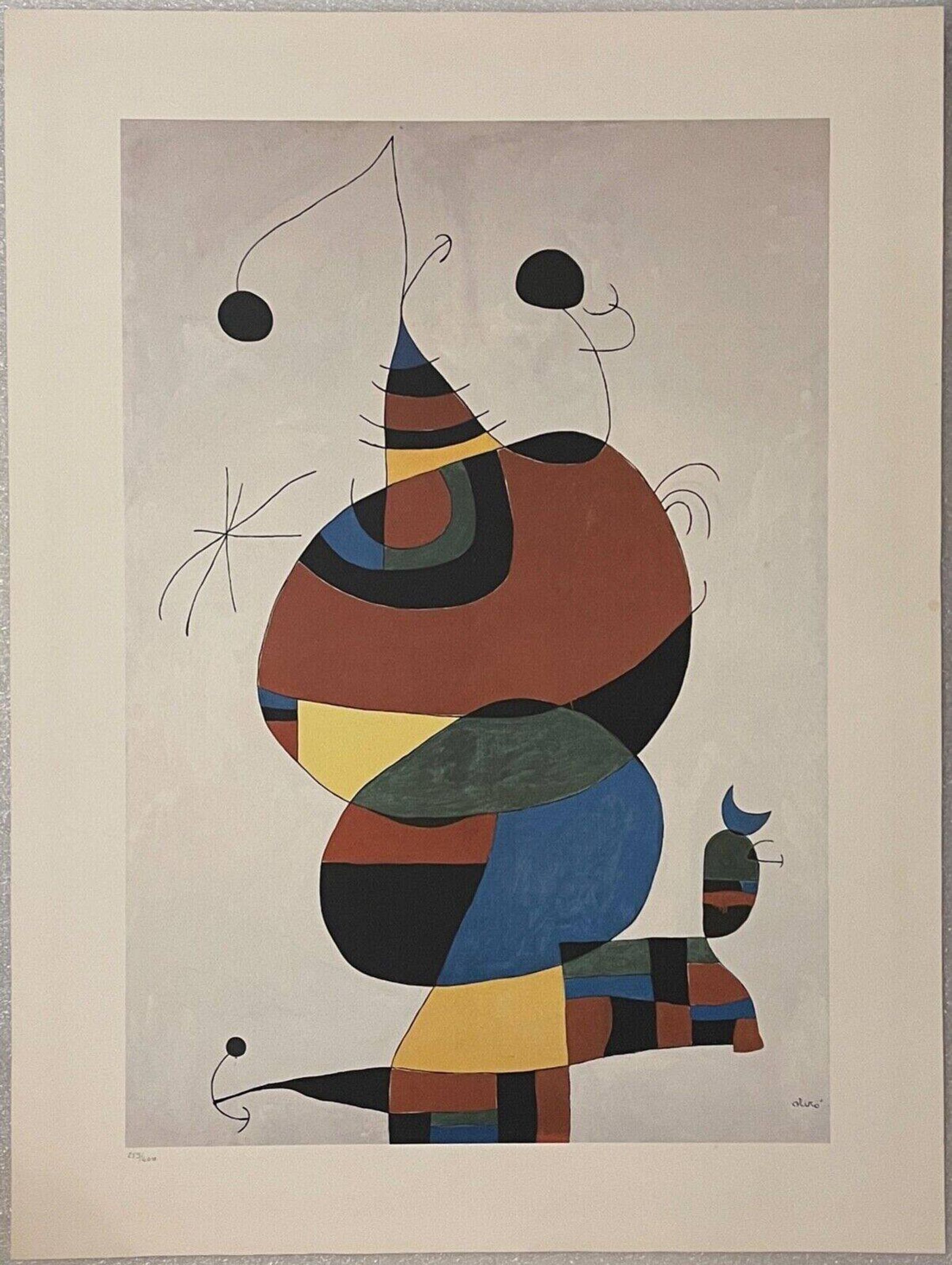 Joan Miró lithograph Woman bird star (Homage to Pablo Picasso 1966) Miro