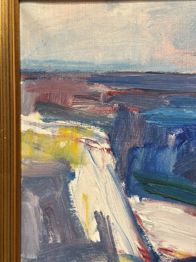 Original Swedish Oil on Canvas – “Coastal Landscape” by Arthur Y. Nilsson – Signed – Vintage & Framed