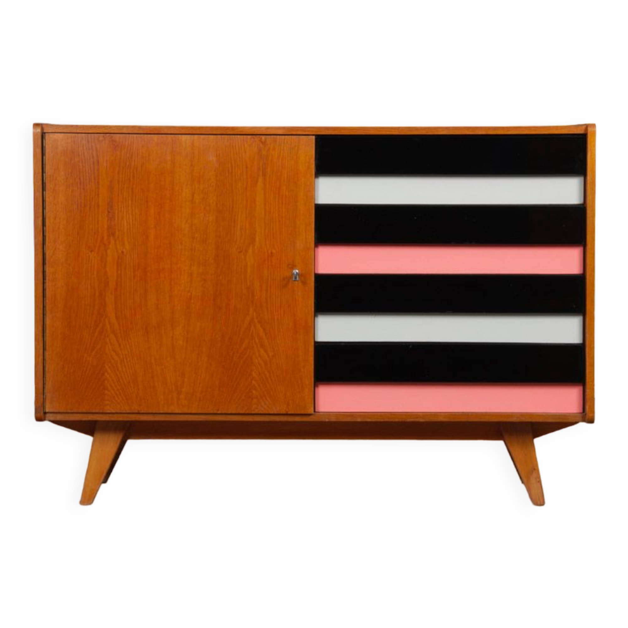 Vintage oak chest of drawers by Jiri Jiroutek, model U458, 1960s