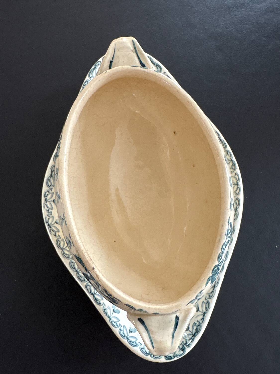 Antique ironstone sauce boat model Bostock’s from the store À la Maison Dorée in Paris.