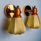 Pair of articulated "Cocoon" wall lights in resin and pine, Italy, 1970