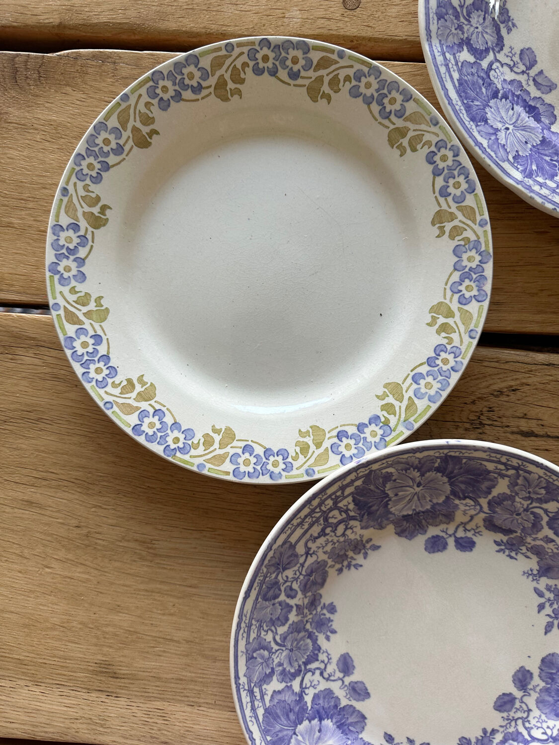 6 mismatched plates