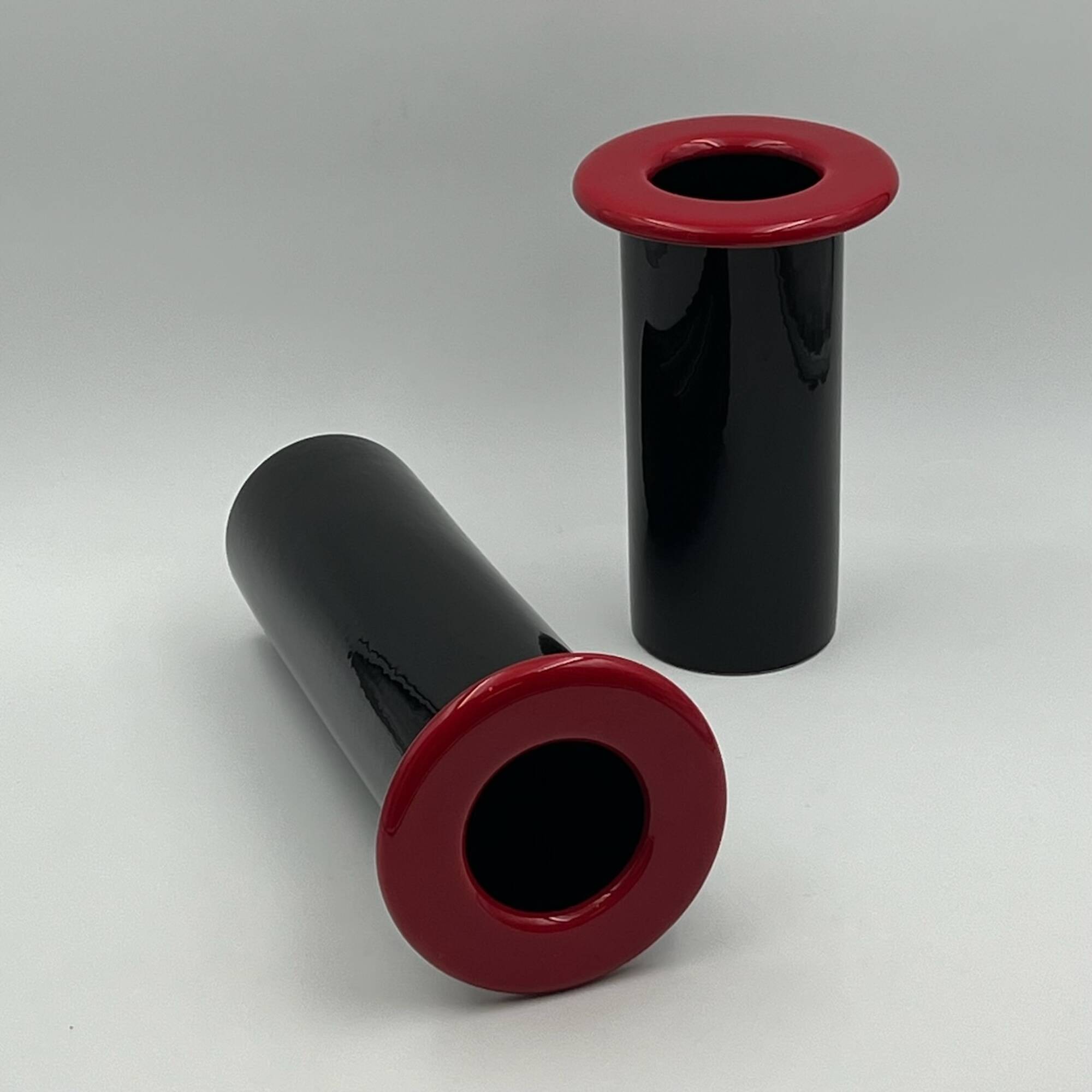 80s Design Ceramic Vases - Modern Vintage Home Decor Made in Italy – set of 2