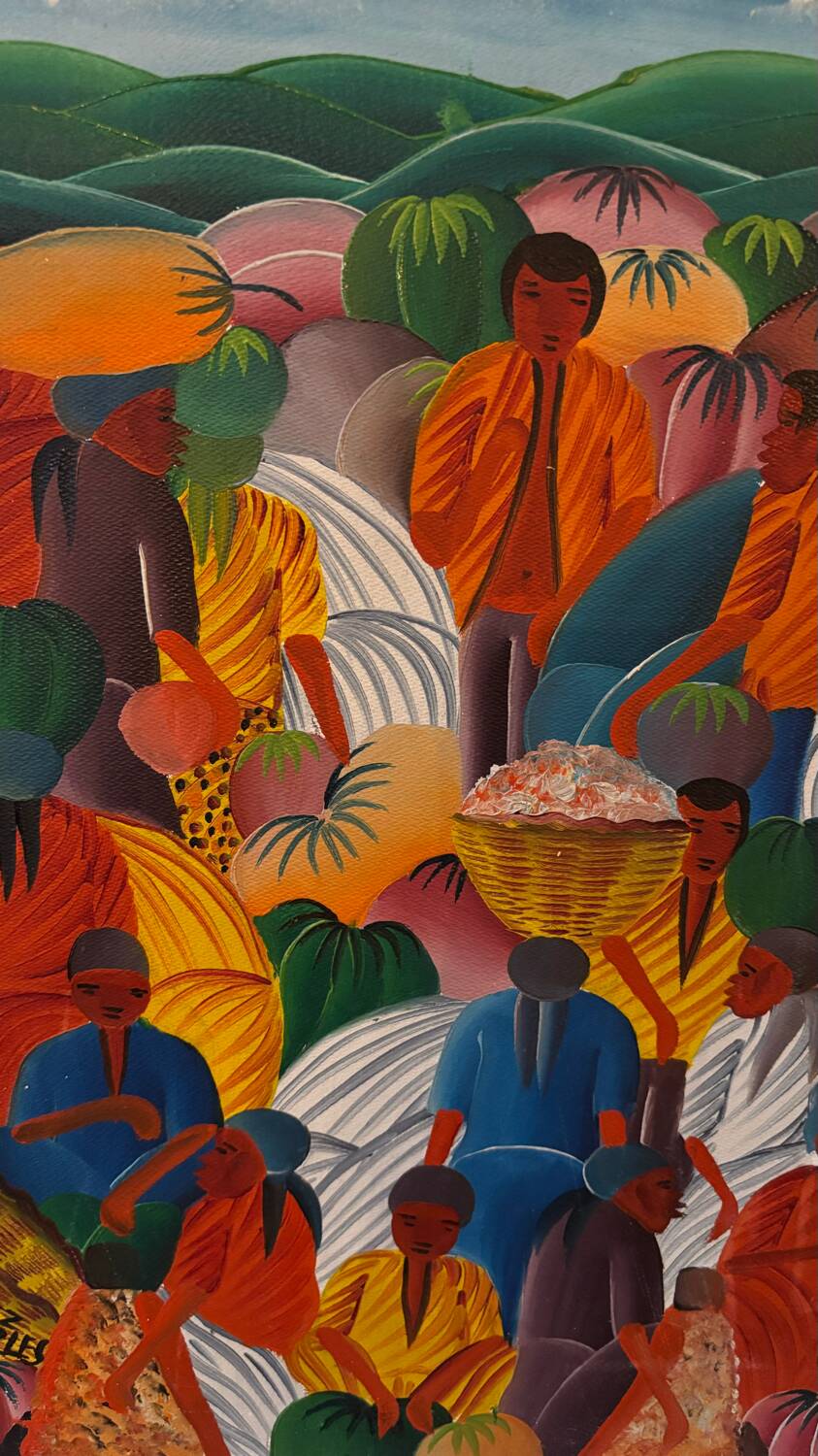 Original oil painting by Haitian artist Fritz Charles